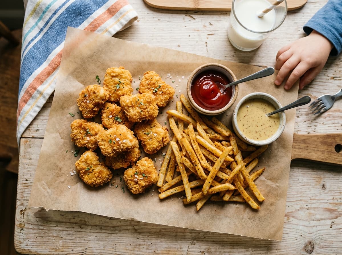 Air Fryer Frozen Chicken Nuggets & Fries