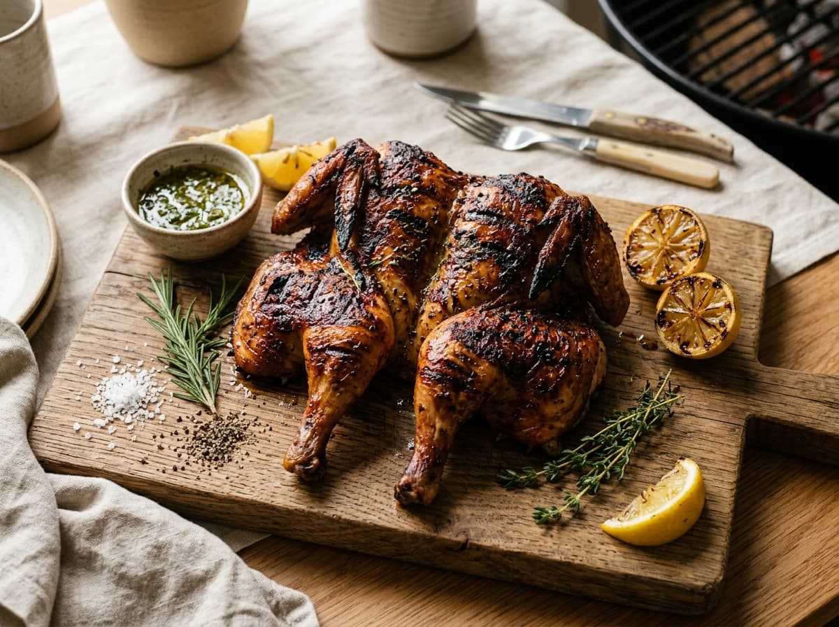 Grilled Spatchcock Whole Chicken