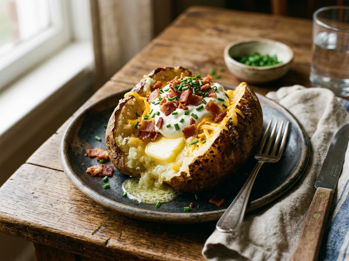 Perfect Oven Baked Potato (Crispy Skin, Fluffy Inside)