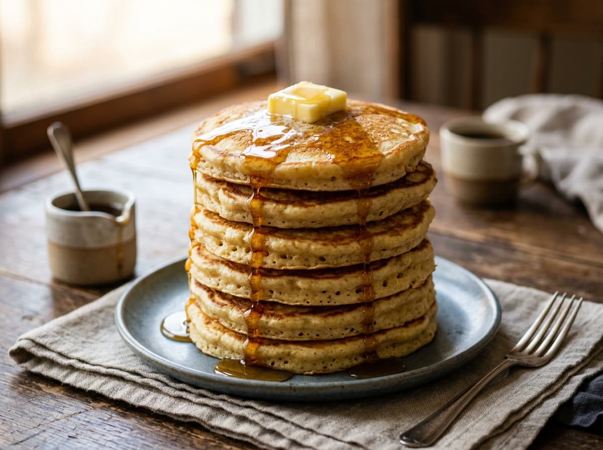 Skillet Fluffy Buttermilk Pancakes
