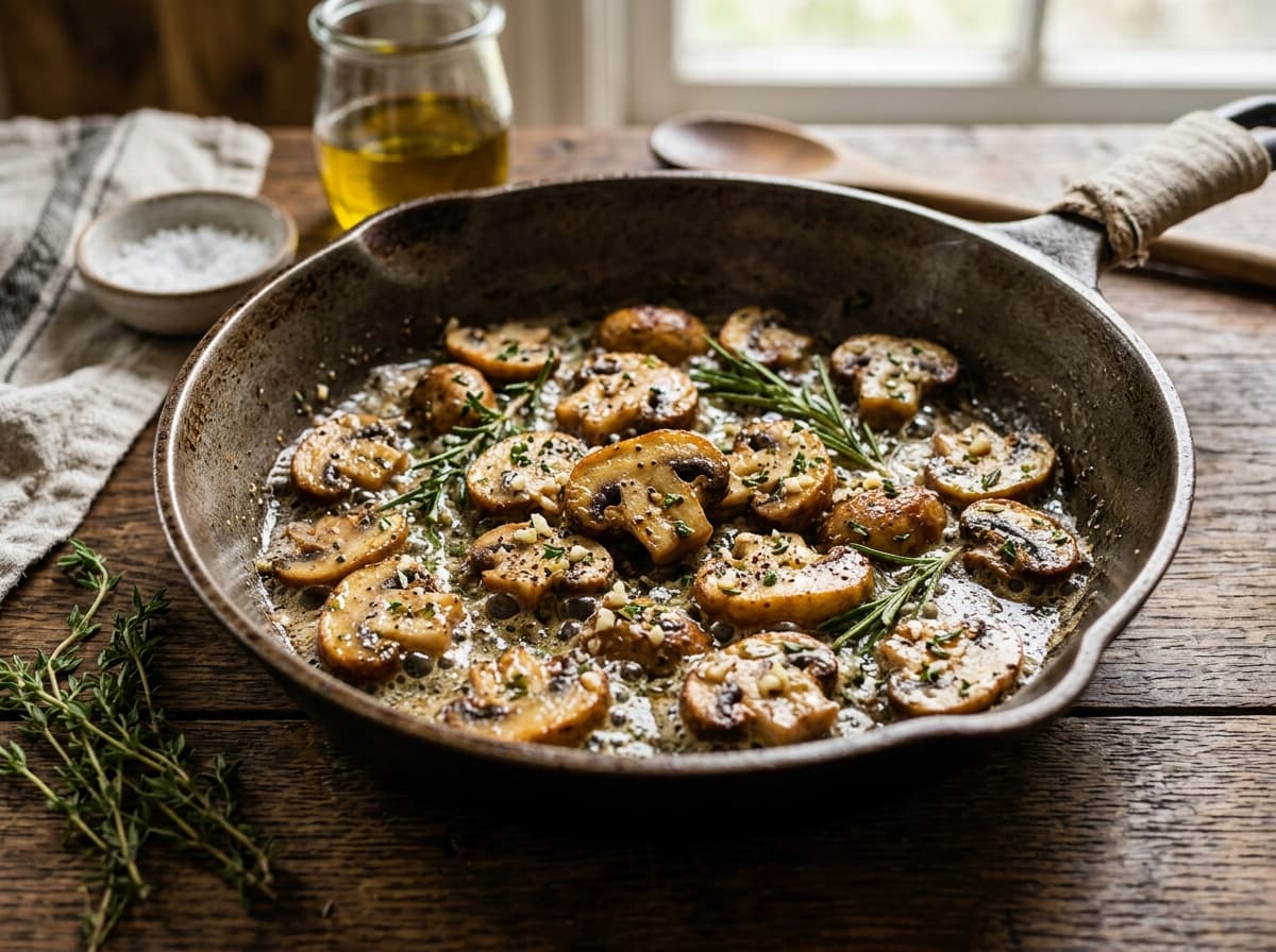Skillet Garlic Butter Mushrooms