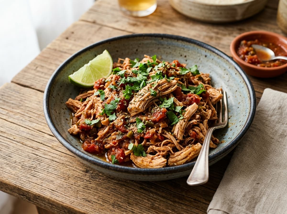 3-Ingredient Slow Cooker Salsa Chicken