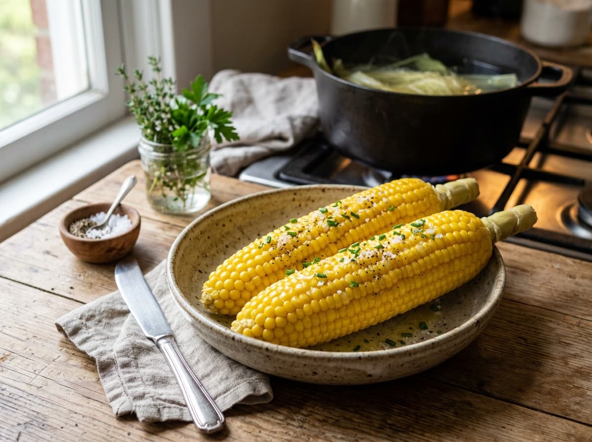 Stovetop Boiled Corn on the Cob