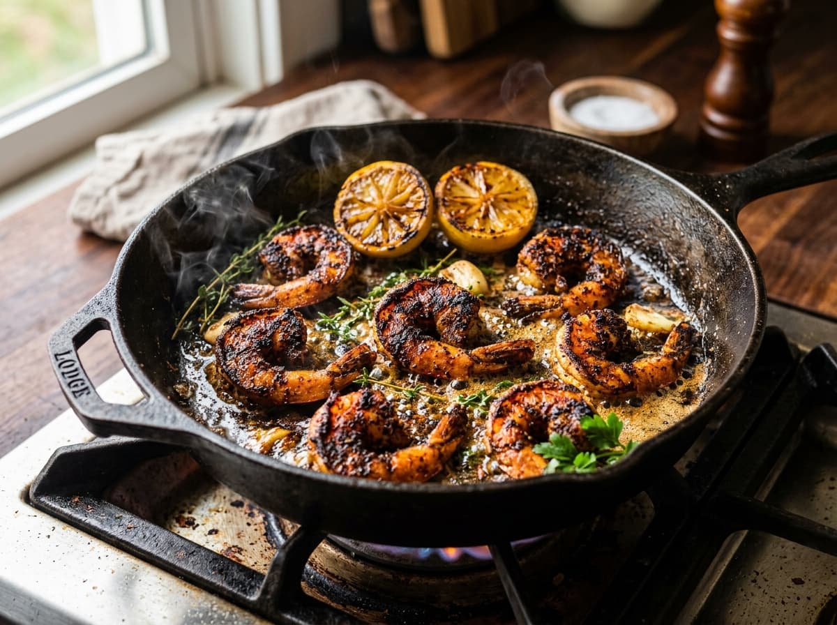 Cast Iron Blackened Shrimp