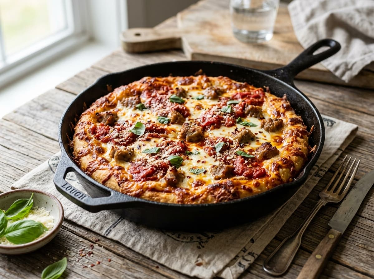 Cast Iron Deep Dish Pizza