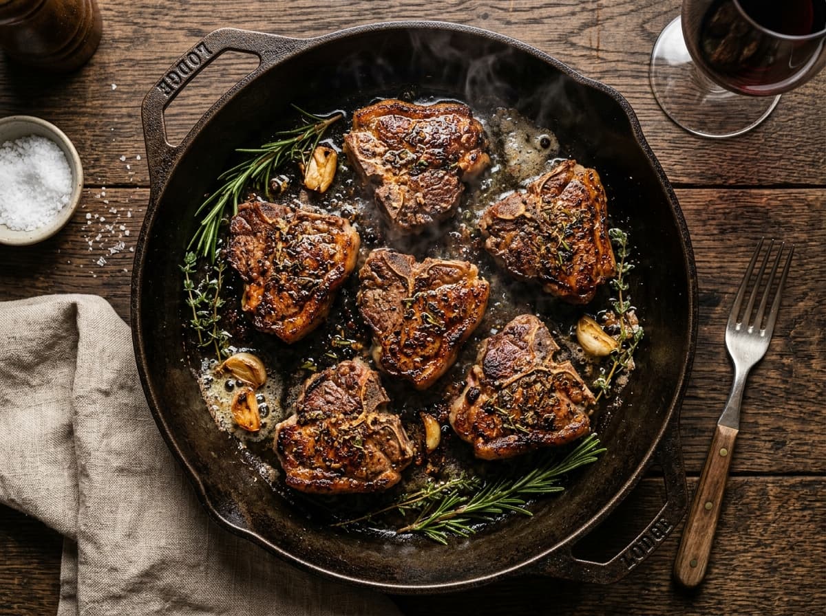 Cast Iron Seared Lamb Chops