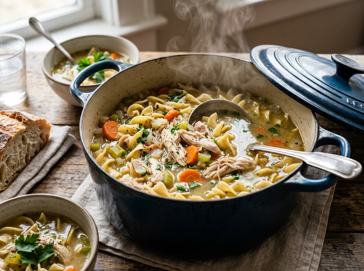From-Scratch Dutch Oven Chicken Noodle Soup