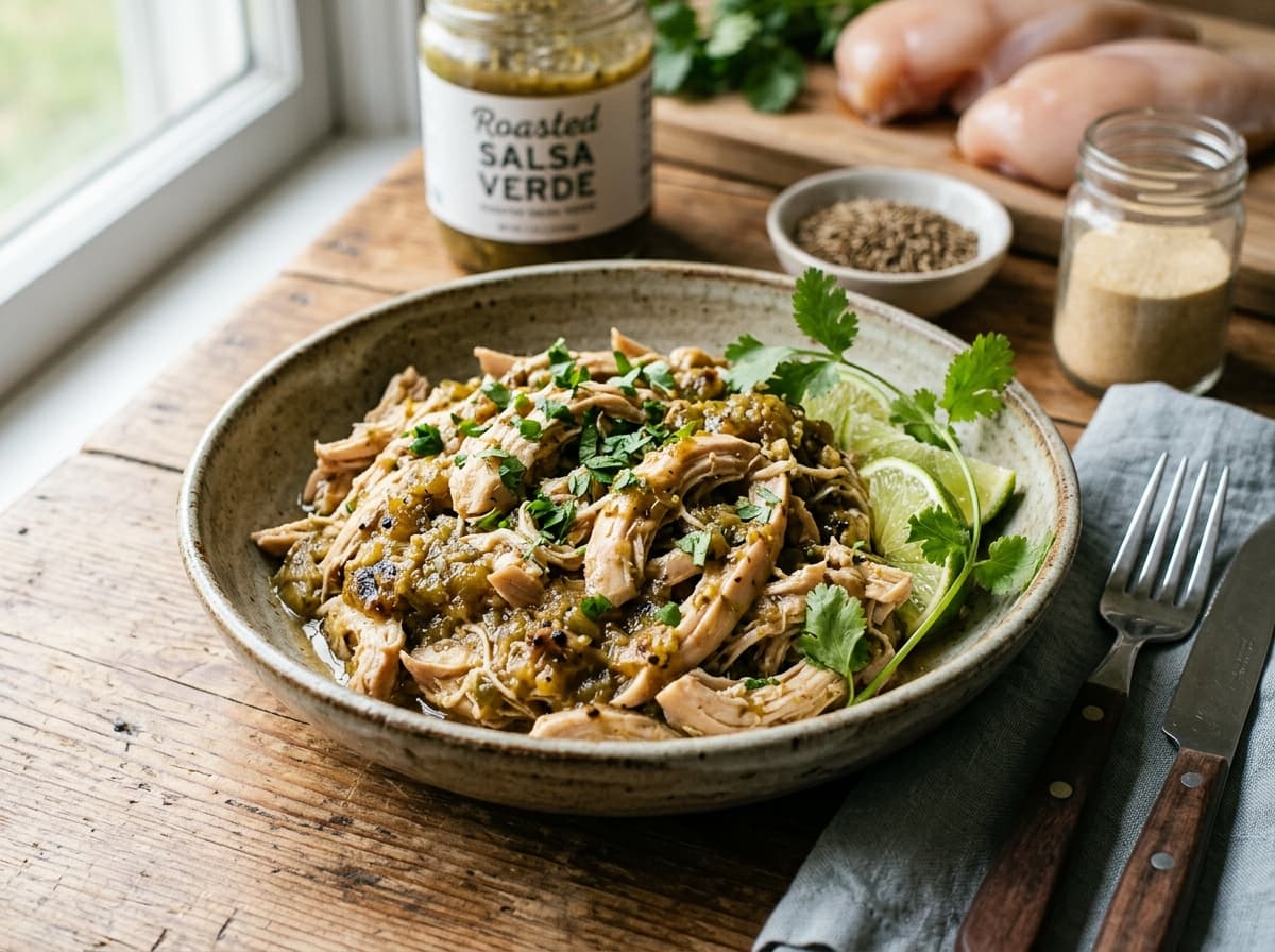Instant Pot Salsa Verde Shredded Chicken
