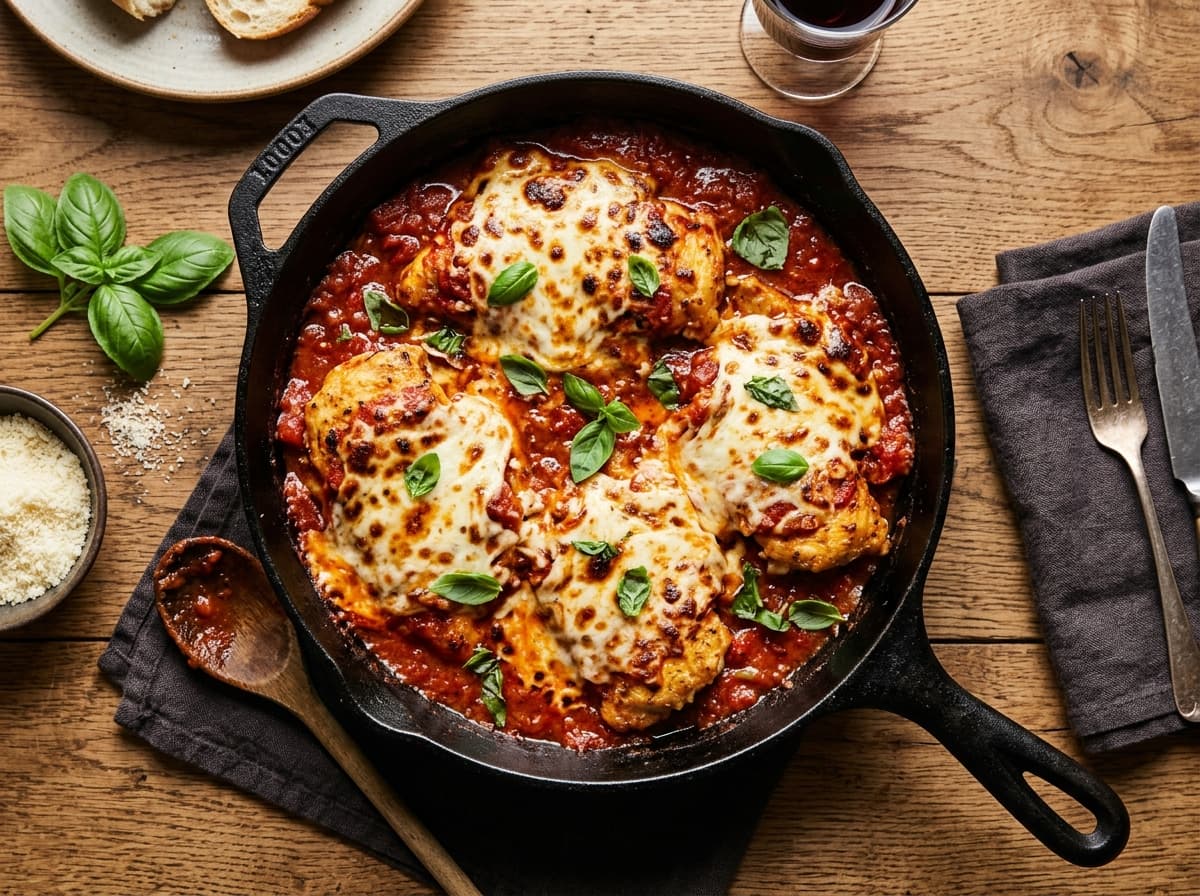 One-Pan Skillet Chicken Parm (No Breading Mess)