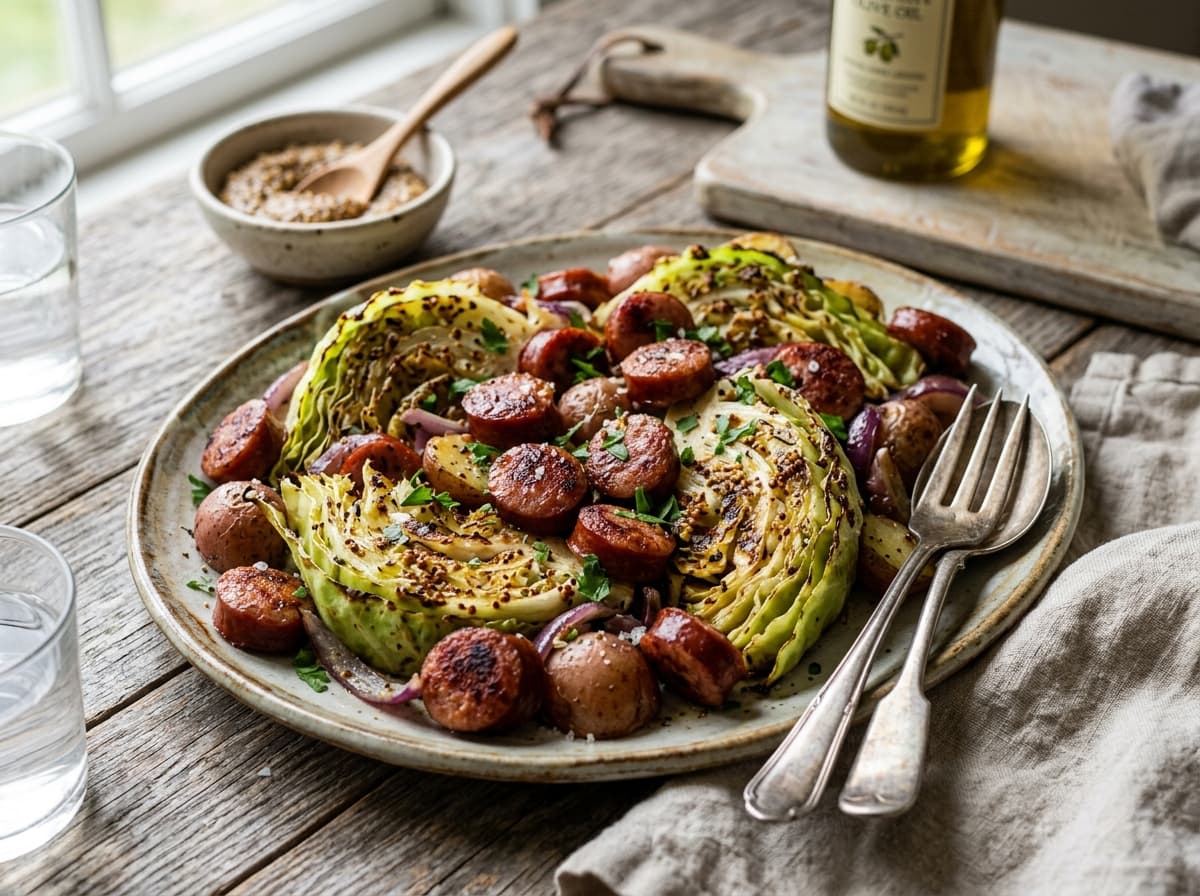 Sheet Pan Kielbasa and Cabbage