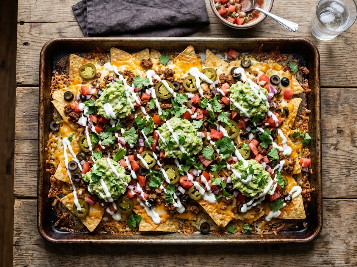 Sheet Pan Loaded Game Day Beef Nachos