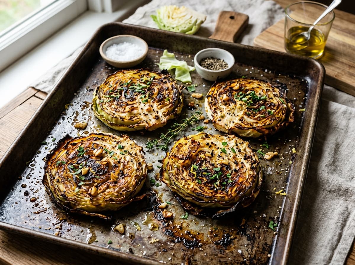 Sheet Pan Roasted Cabbage Steaks