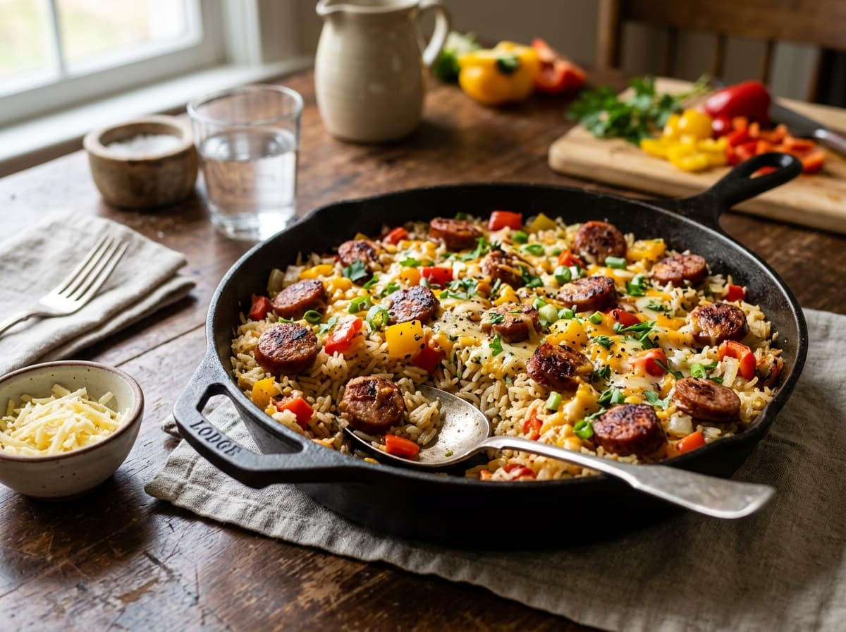 Skillet One-Pan Sausage and Rice
