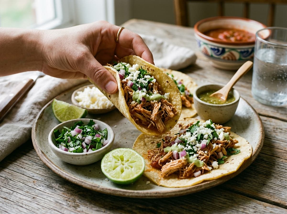 Slow Cooker Shredded Chicken Tacos