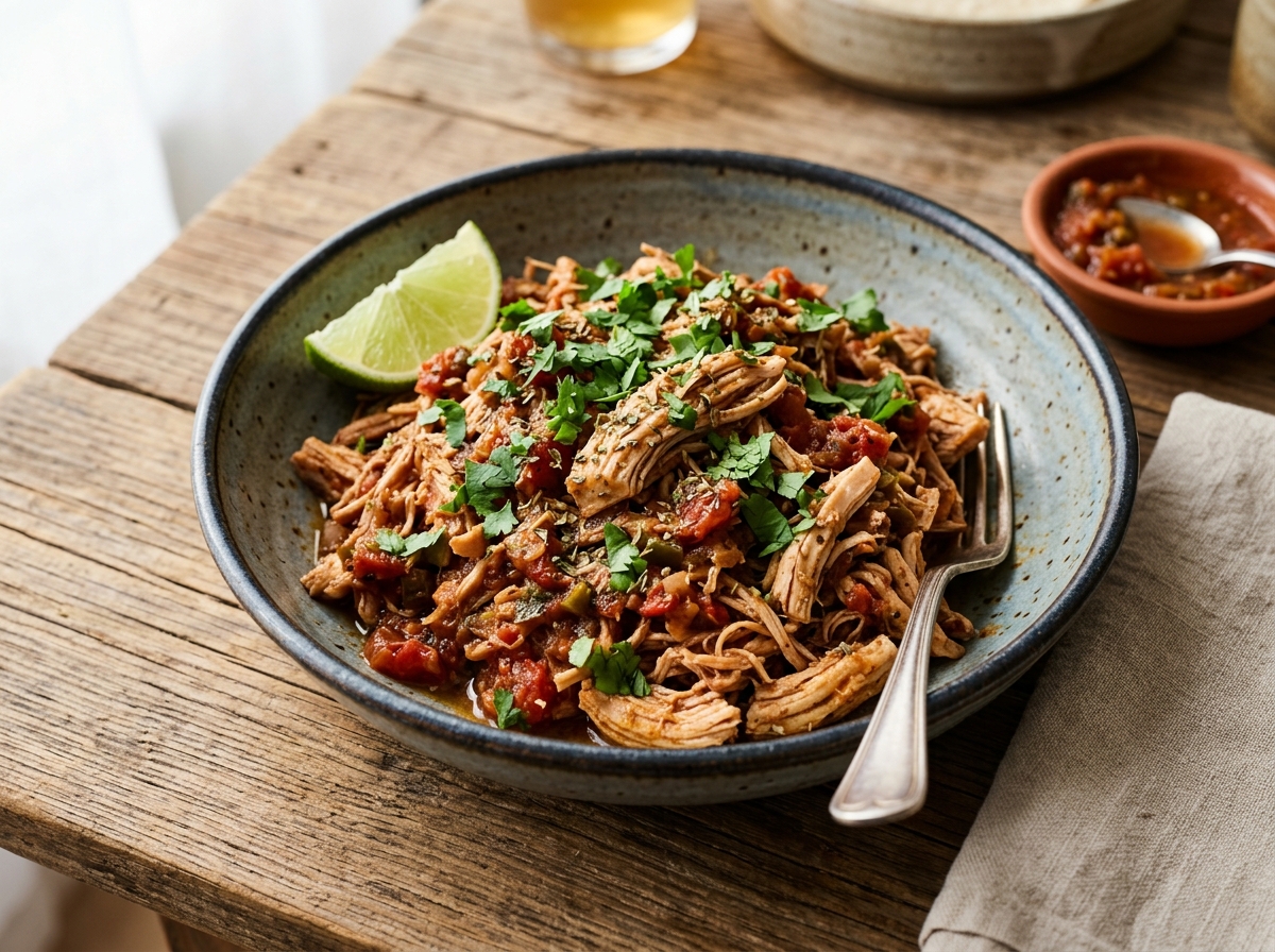 3-Ingredient Slow Cooker Salsa Chicken