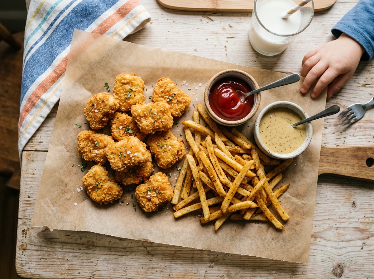 Air Fryer Frozen Chicken Nuggets & Fries