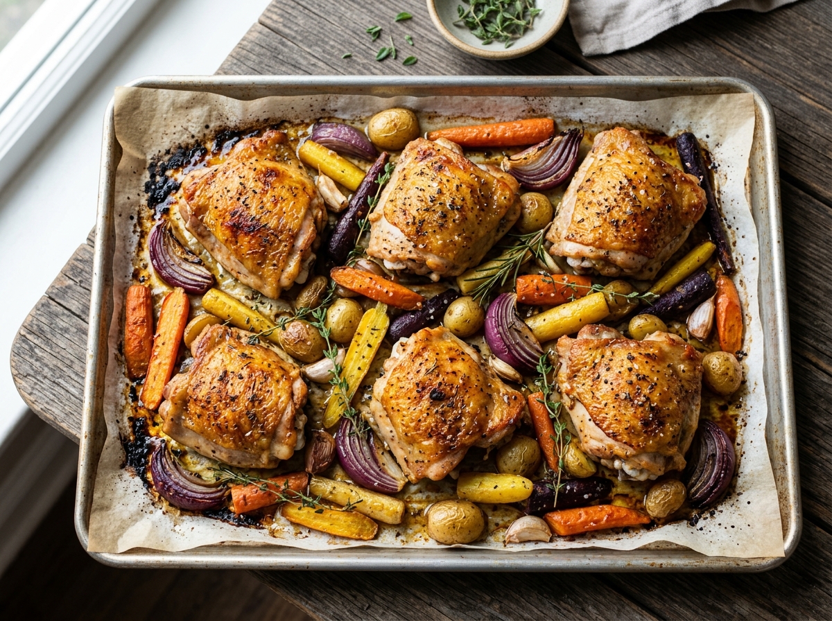 Sheet Pan Chicken Thighs & Root Vegetables