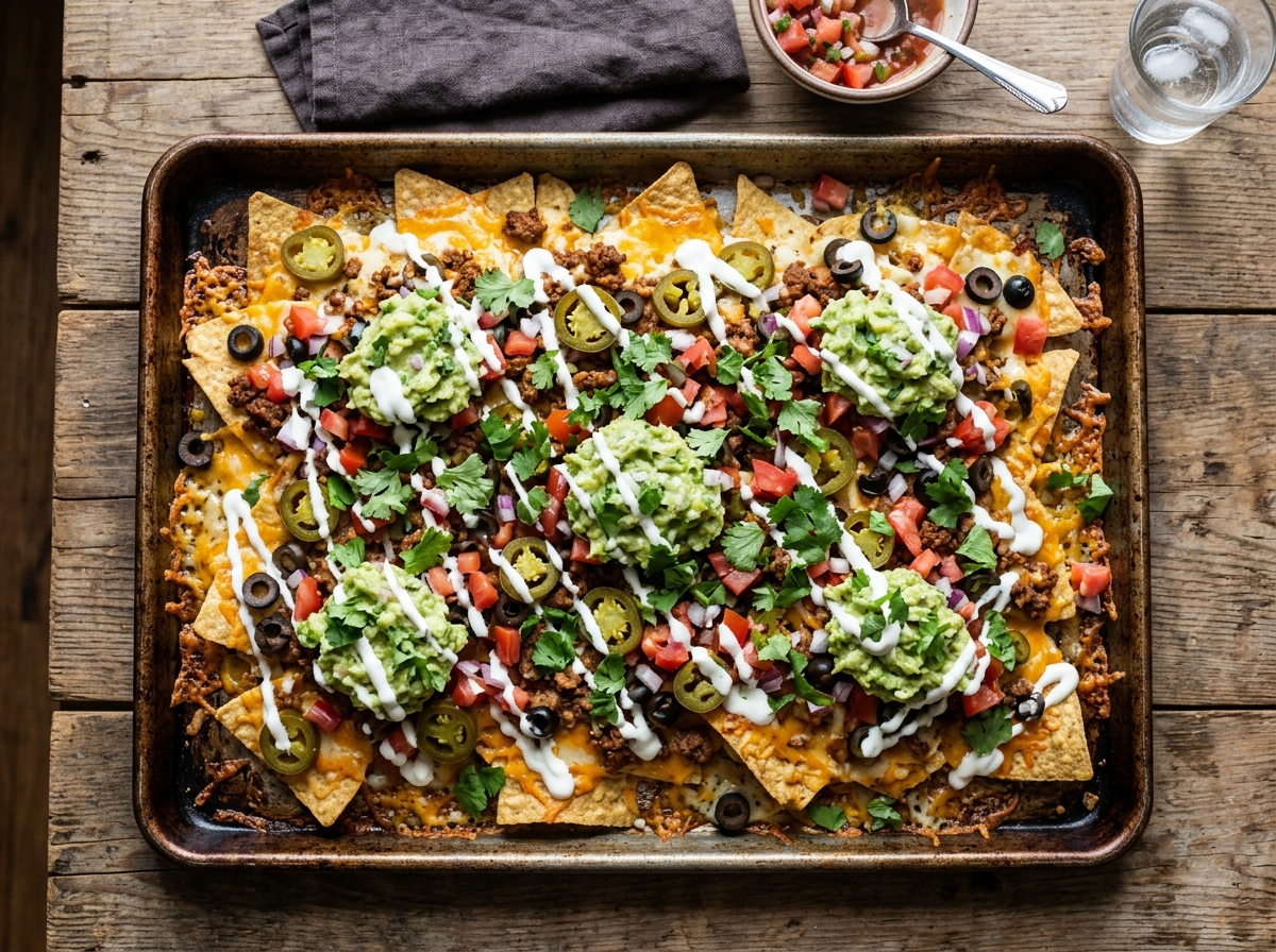Sheet Pan Loaded Game Day Beef Nachos